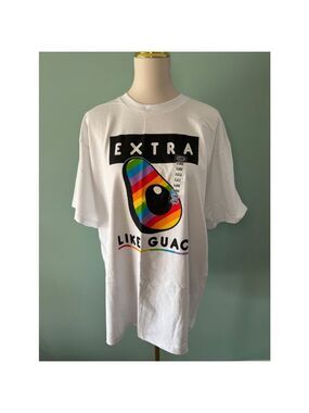 Unisex Tee Styled T-shirt XL White Multi-color